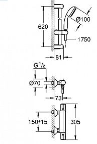 Grohe Grohtherm 34565001 termostatická sprchová baterie se sprchovou soupravou