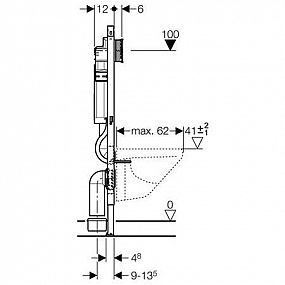 GEBERIT Duofix 111.355.00.5 montážní prvek pro závěsné WC, 115 cm, se splachovací nádržkou pod omítku Sigma 12 cm,