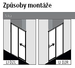 KERMI-Liga LID2L12020VPK posuvné dveře 2-dílné s pevným polem 120cm