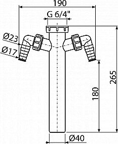 Alcadrain A44M-DN40 mezikus s převlečnou maticí 6/4