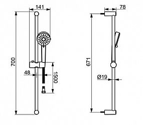 HANSA BASIC 55780133 sprchová souprava -3 proudy