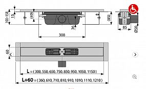 Alcadrain APZ1 950 podlahový žlab