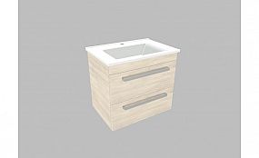 Willy nábytek Plus KR WP022KA65.23.23 koupelnová skříňka s keramickým umyvadlem, barva borovice bělená